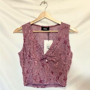 Cider Mauve Floral Crop Top